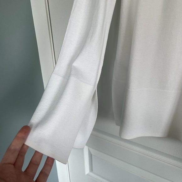 Ann Taylor White Fine Knit Sweater with Bell Sleeves - Picture 7 of 10